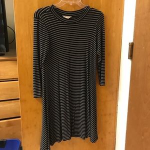 Striped Quarter Sleeve Dress